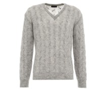 Strickpullover in Zopfstrick
