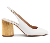 Emily Cleo Leather and Gold Slingbacks
