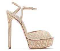Flora Satin Plissé Plateauschuhe Sandalen