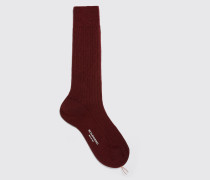 Burgundy Wool Calf Socks