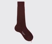 Burgundy Cotton Calf Socks