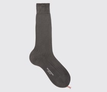 Grey Cotton Calf Socks