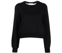 Sweatshirt mit semi-transparentem Einsatz - Schwarz