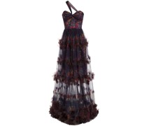 Abendkleid mit Print - Blau