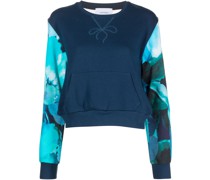 Sweatshirt mit semi-transparentem Einsatz - Blau
