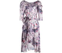 Wickelkleid mit Blumen-Print - Weiß