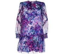 Kleid mit Blumen-Print - Violett