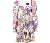 Kleid mit Blumen-Print - Violett