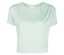 Cropped-T-Shirt mit rundem Ausschnitt - Grün