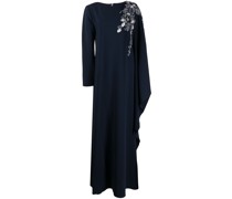 Kleid mit Blumenapplikation - Blau