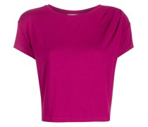 Cropped-T-Shirt mit rundem Ausschnitt - Rot