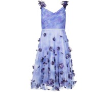Midikleid mit Blumenapplikation - Violett