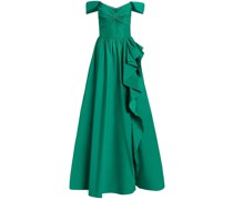 Schulterfreies Abendkleid - Grün
