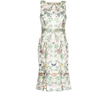 Midikleid mit Stickerei - Nude