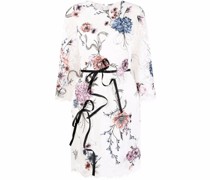 Kleid mit Blumen-Print - Weiß
