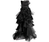 Trägerloses Abendkleid - Schwarz