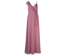 Langes Kleid mit Rüschen - Violett