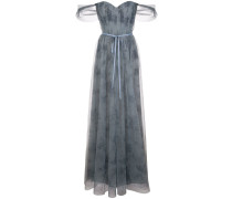 Drapiertes Tüllkleid - Blau