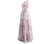 One-Shoulder-Robe mit Blumen-Print - Violett