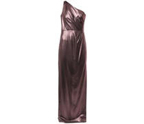 Asymmetrisches Metallic-Kleid - Rosa