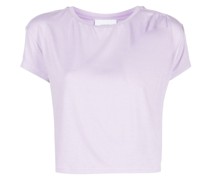 Cropped-T-Shirt mit rundem Ausschnitt - Violett