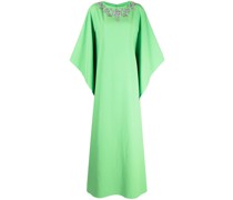 Langärmeliges Kleid mit Kristallen - Grün