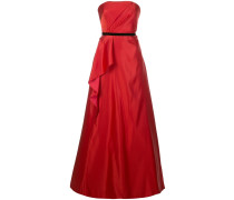 Drapiertes Abendkleid mit Gürtel - Rot