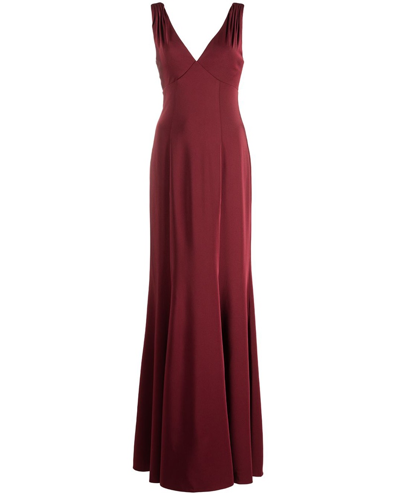 Marchesa Damen Forli Brautjungfernkleid mit V-Ausschnitt Rot