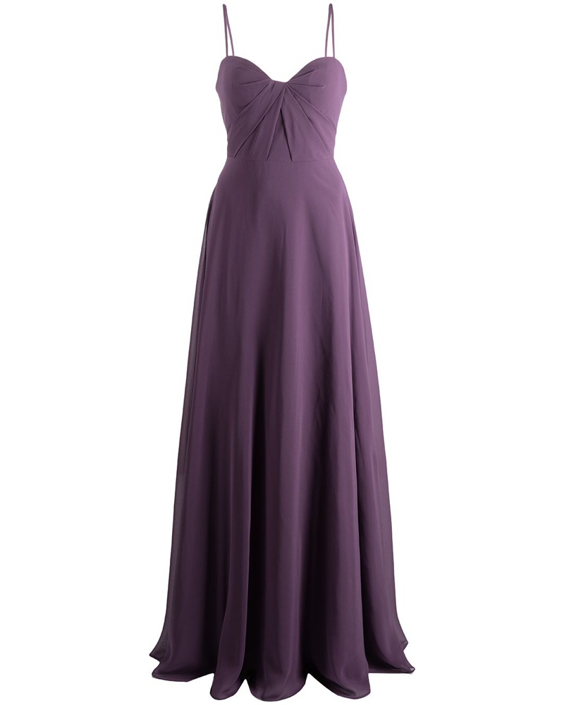 Marchesa Damen Bodenlanges Kleid mit verdrehtem Detail Violett