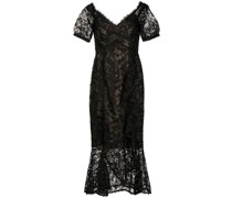 Midikleid aus Spitze - Schwarz
