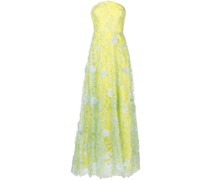 Schulterfreies Abendkleid - Grün