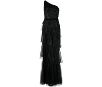 Gestuftes Abendkleid - Schwarz