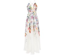Ribbons Abendkleid mit Blumen-Print - Weiß
