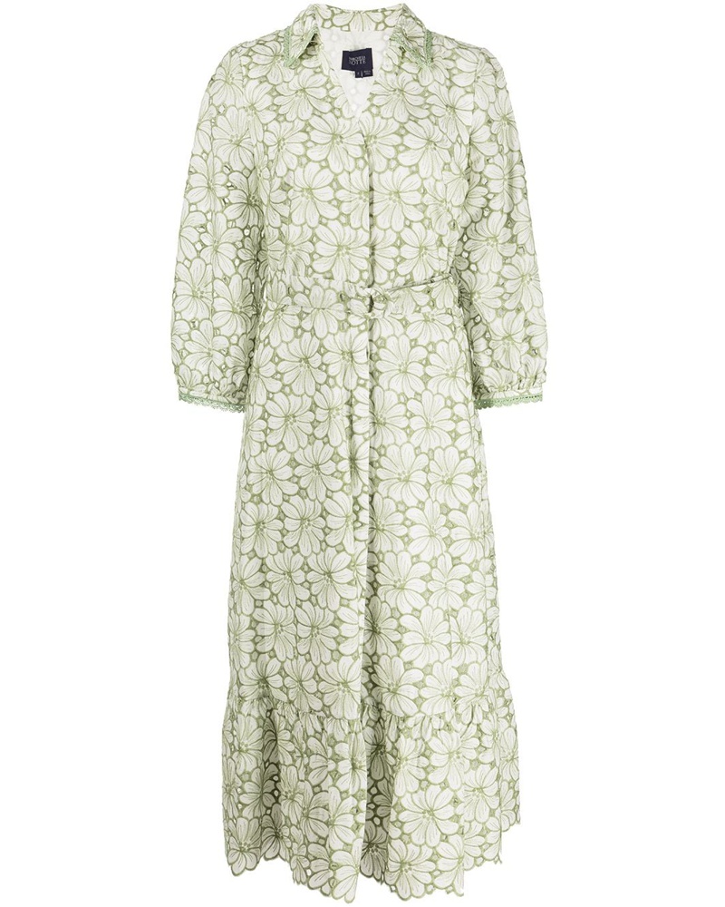 Marchesa Damen Kleid mit Gürtel Weiß