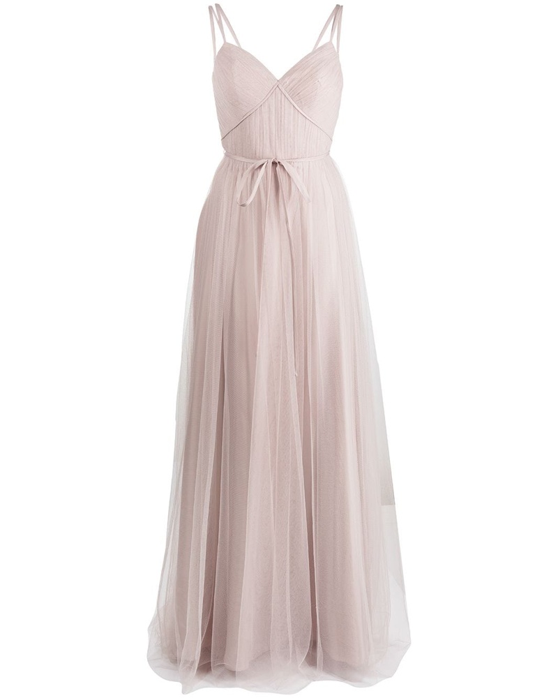 Marchesa Damen Tuscany Trägerkleid aus Tüll Nude