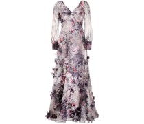 Blumiges Abendkleid - Violett