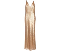 Paillettenkleid mit V-Ausschnitt - Gold