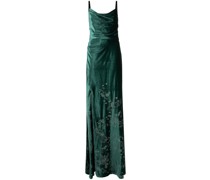 Kleid mit Blumenstickerei - Grün