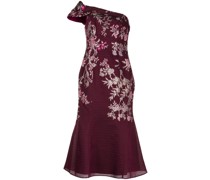 Kleid mit floraler Stickerei - Rot