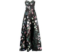 Paradise Abendkleid mit blumigen Motiven - Schwarz