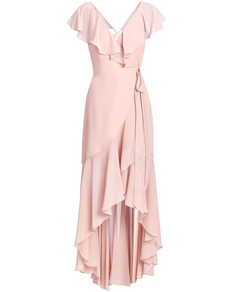 Marchesa Damen Wickelkleid mit Rüschen Nude