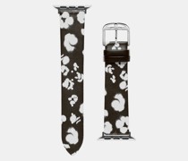 Printed Apple Watch Strap in Schwarz-Weiß, Sansia, Leder