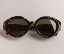 Sonnenbrille mit Chunky Rahmen in Schildpatt, Zaadiey