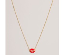 Kiss Kiss Halskette mit Emaillenverzierung in Rot, Emani
