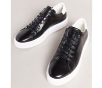 Sneaker mit Dicker Weißer Sohle in Schwarz, Breyon, Leder