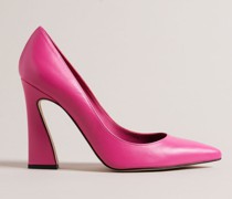 Spitze Pumps mit Geometrischem Absatz in Rosa, Teyma