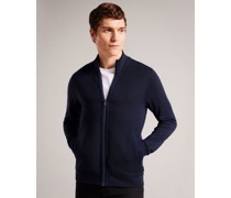 Strukturierte Jacke mit Reißverschluss in Marine, Multy