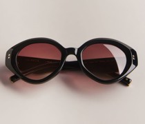 Sonnenbrille mit Chunky Rahmen in Schwarz, Zaadie