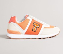 Retro Sneaker in Orange, Telvi, Veloursleder