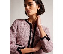 Cropped Jacke aus Bouclé in Blasses Rosa, Estiia